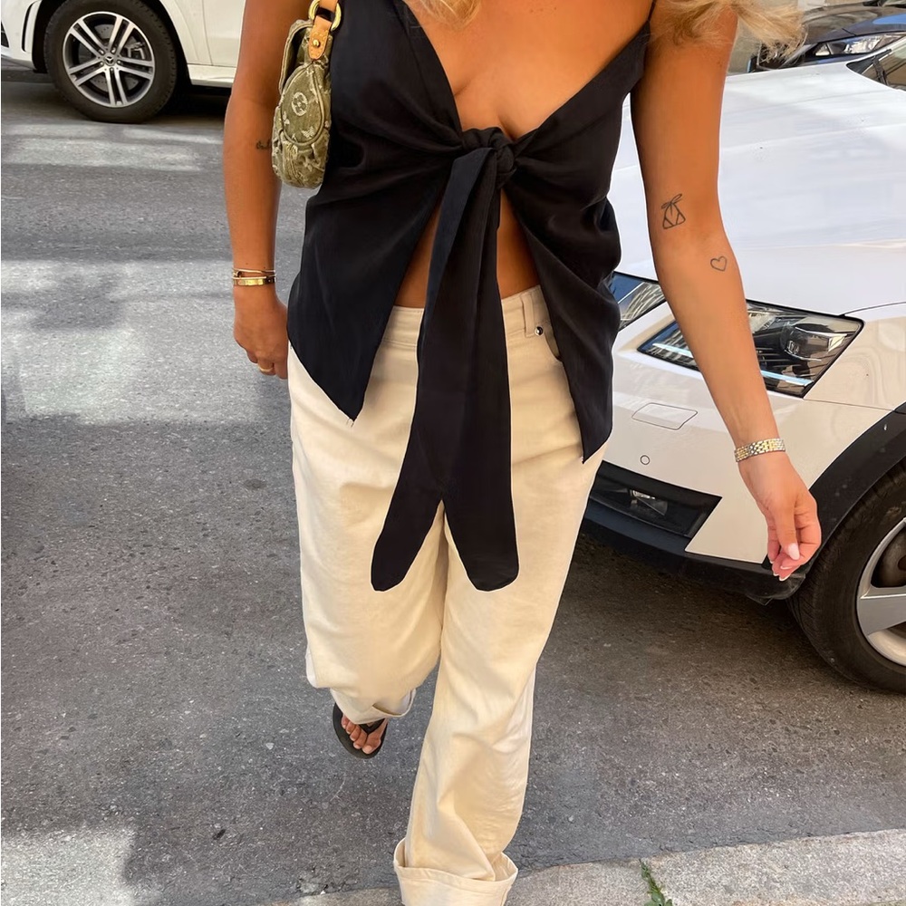 Djerf Avenue Black Tie Top